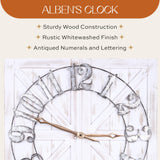 ALBEN Large Farmhouse Wall Clock - 24 inch Square Farmhouse Style Clock Bundled with Decorative Reversible Wooden Sign ALBEN