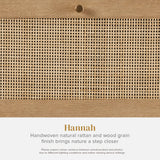 mopio Hannah Floating Nightstand, Natural Rattan Farmhouse Boho Wall Mounted Space Saving Bedside Tables, Nightstands, Drawer with Spacious Storage, for Bedroom, Living (Single) mopio