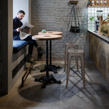 Elevon 30 Inches Metal Bar Stools, High Backless Stools, Indoor Outdoor Stackable Kitchen Stools, Set of 4, Gun Elevon