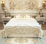 YERPERFO Metal Queen Bed Frame with Headboard and Footboard Farmhouse Platform Bed Frame Queen Size Under Bed Storage No Box Spring Needed and Easy Assembly(Queen, White) YERPERFO