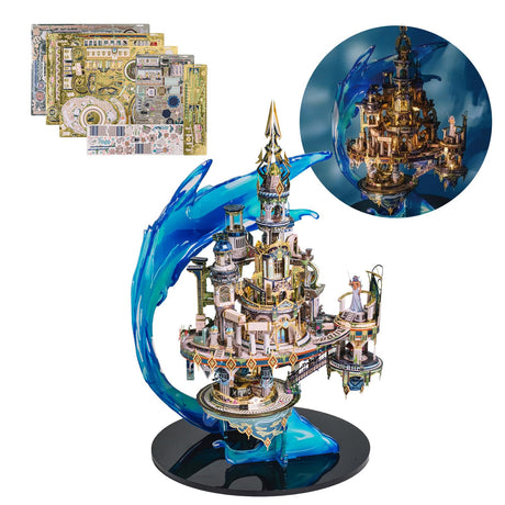 MU 3D Metal Puzzles for Adult Atlantis Palace, Lost World DIY Metal Model Kits Building Architecture Assembling Brain Teaser, Xmas Birthday New Year Girlfriend Gift Desk Home Decor MU