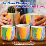 Pinwheel Crafts Water Marbling Paint Kit for Kids & Teens - Gift Art Kit for Kids 8-12+ with 2 Pots, Marble Paint and Tools - DIY Art Project for Girls & Boys to Create Your Own Planter Pot Design Pinwheel Crafts