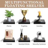 Sorbus Square Floating Shelf for Wall - 4 Small Shelves with Invisible Mounting Brackets for Living Room Decor, Bedroom, Bathroom Decor, Home & Kitchen - 9" Wall Shelf to Display Photos Trophies Sorbus