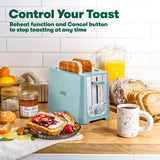 BELLA 2 Slice Toaster with Auto Shut Off - Extra Wide Slots & Removable Crumb Tray and Cancel, Defrost & Reheat Function - Toast Bread, Bagel & Waffle, Aqua BELLA