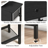 HOOBRO 29.5" Narrow Console Table with 2 Fabric Drawers, Small Entryway Table with 3-Tier Storage Shelves, Thin Sofa Table, Side Table, for Living Room, Hallway, Black BB72XG01 HOOBRO