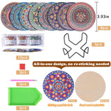 BSRESIN 8 Pcs Coasters with Holder, Mandala DIY Diamond Art Crafts for Adults, Small Diamond Painting Kits Accessories BSRESIN