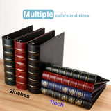 Vintage 3 Ring Binder, 2 Inch Capacity D Ring Leather Binder, Classical Collection Executive Presentation View Binder with Pocket, Professional Binder Organizer Planner (Holds 400 Sheets), Dark Red LETVPVOW