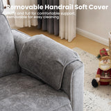 Oversized Power Recliner Chair Swivel Glider with Adjustable Headrest, Swivel Rocking Recliner Chair for Adults, 26" Extra Wide Glider Nursery Chair with Overstuffed Armrest, USB Ports, Grey RUTOX