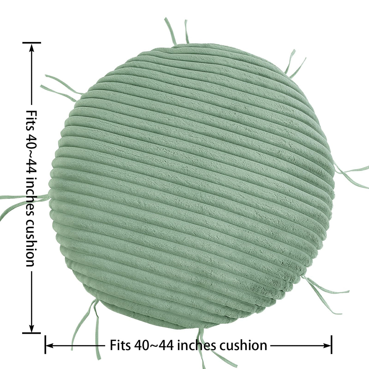 HOMBYS Fluffy Shaggy Cover for Papasan Chair Cushion, Plush Faux Fur Slipcover ONLY, (Without Cushion) Removable Soft Papasan Cushion Covers with 8 Ties, (Sage Green, 50"x50") HOMBYS