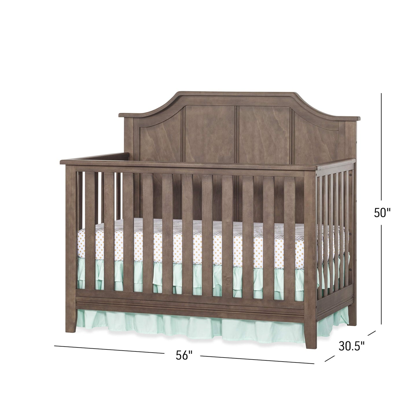 Child Craft Rylan 4-in-1 Convertible Crib, Baby Crib Converts to Day Bed, Toddler Bed and Full Size Bed, 3 Adjustable Mattress Positions, Non-Toxic, Baby Safe Finish (Cocoa Bean Brown)