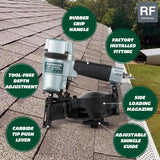 Metabo HPT Roofing Nailer, Pro-preferred Pneumatic Power Nailers in Roofing tools, Pneumatic Roofing Nailer for Asphalt Roofing Shingles, Nailer 16 Degree 7/8″ to 1-3/4″ Roofing Nails, NV45AB2 Metabo HPT