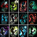 12 Pieces Princess Diamond Painting Kit, 5D Adult Diamond Art, Round Full Diamond Digital Painting Kit, Gemstone Art Painting Kit, DIY Diamond Painting Kit for Beginners (11.8x15.7in) GemZono