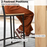 Tangkula 3-Piece Counter Height Bar Table Set, Kitchen Table with 2 Bar Stools & Storage Shelves, Breakfast Table Set with Backrests & Footrests, Rectangular High Top Pub Table with Chairs for 2 Tangkula