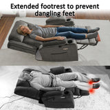 MCombo Large Triple Motor Power Lift Recliner Chair with Massage and Heat for Elderly People, Adjustable Headrest, Infinite Position, USB Ports, Fabric 7662 (Grey, Large) MCombo