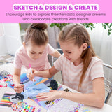 700+Pcs Fashion Designer Kit for Girls - Sewing Kit Arts and Crafts Set for Kids Ages 8-12 with 5 Mannequins & Instruction DIY Doll Clothes Making Learn to Sew Toys for Girls Christmas Birthday Gift nasominako