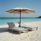 Nestl Patio Chairs - Grey Chaise Lounge Chair Outdoor, 5-Position Adjustable Sun Tanning Chair, Waterproof Pool Lounge Chairs Set of 2, Reclining Lawn Chair, Lightweight Outdoor Lounge Chairs Nestl