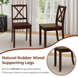 Giantex Wood Dining Chairs Set of 4, Armless Kitchen Chairs w/Rubber Wood Legs & Curved Backrest, Farmhouse Cross Back Diner Chairs, Wooden Side Chairs for Home Dining Room, Load 400 LBS, Brown Giantex