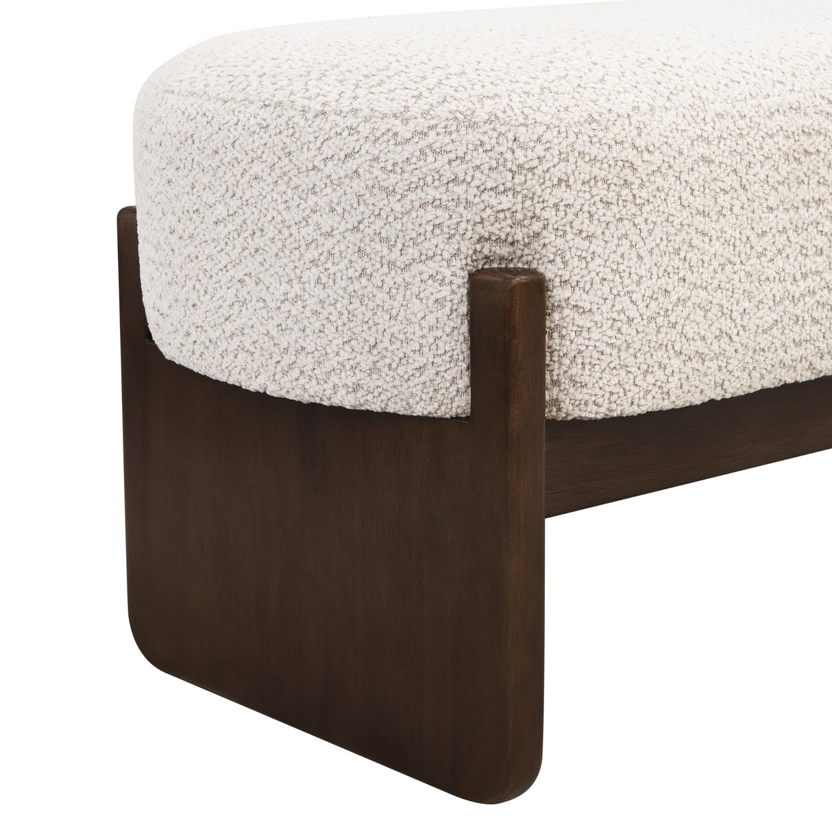 Christopher Knight Home Arden Minimalist Style Rectangular Loop Yarn Fabric Ottoman Bench, Rubberwood Frame, Entryway Bench, Living Room Sofa Extra Seat, End of Bed Footstool, Beige+Brown Christopher Knight Home