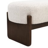 Christopher Knight Home Arden Minimalist Style Rectangular Loop Yarn Fabric Ottoman Bench, Rubberwood Frame, Entryway Bench, Living Room Sofa Extra Seat, End of Bed Footstool, Beige+Brown Christopher Knight Home