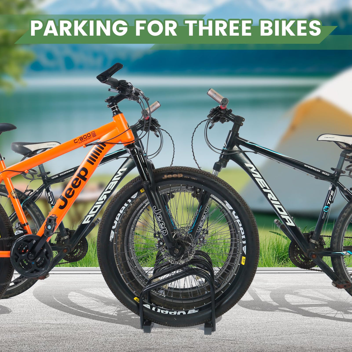Auwey Bike Floor Rack Bike Floor Parking Bicycle Parking Rack Bike Storage Stand Bike Floor Stand Bicycle Storage Organizer for Mountain Bike, Road Bike Fit 22-28" Wheel Stand Tire Width 2.2" Auwey