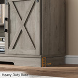 CABIHOME Farmhouse Tv Stand for 65 Inches TVs, Entertainment Center with Storage and Sliding Barn Doors, Adjustable Shelf Modern Media TV Console TV Stand Table for Living Room, Bedroom, Grey CABIHOME