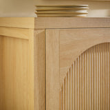 Walker Edison Sasha 4-Door Reeded Sideboard Buffet with Cord Management, 70 Inch, Coastal Oak Walker Edison