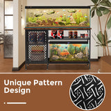 Annualring 55-75 Gallon Fish Tank Stand with Movable Power Cord& LED Light，Metal Aquarium Stand with Storage Cabinet，Large Fish Tank,Turtle and Reptile Terrarium,1000LBS Capacity, Black Annualring