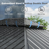 SHPAI Hardtop Gazebo 10x14FT, Aluminum Outdoor Gazebo with Galvanized Steel Double Roof Canopy, Curtains and Nettings, Metal Gazebo Permanent Pavilion for Patio Wedding, Party, Outdoor Dining, Gray SHPAI