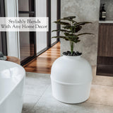 Secret Litter Box by Bundle & Bliss - Hidden Litter Box Enclosure, Patented Design with Odor Control, Includes Faux Plant, Carbon Filter and Real Stones Vivid White Bundle & Bliss