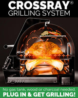 Turbo E Outdoor Electric Grill by PLUGNGRILL - High-Power 1700W Infrared Grill Technology - 24-Inch Smart BBQ Grill with Probe & Digital Display for Precise Cooking & Searing PLUGNGRILL