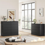FOTOSOK Black Dresser, 5 Drawer Dresser Tall Black Dresser with Large Storage Space, Modern Storage Chest of Drawers, 23.6L x 17.6W x 39.1H Inch Storage Organizer Cabinet for Home, Black FOTOSOK