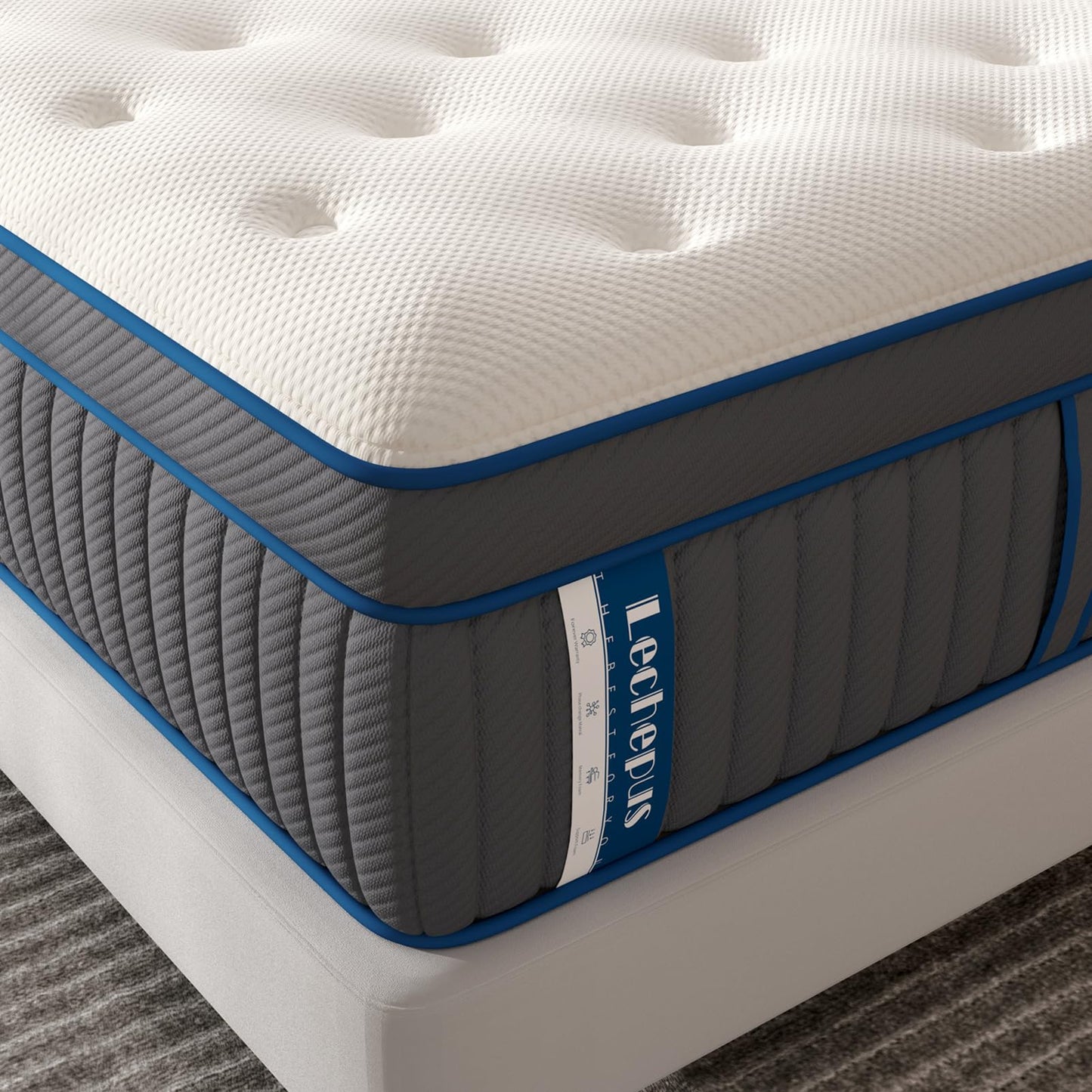 California King Mattress,14 Inch Medium Plush Hybrid Mattress,Cooling Gel Memory Foam with Individually Pocket Springs,Soft Fabric Mattress Cal King size for Pressure Relief,Mattress in box