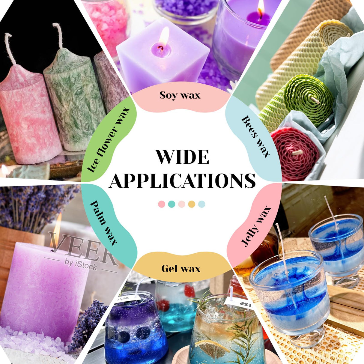 HTVRONT Candle Dye - 16 Vivid Colors Liquid Candle Wax Dye, High Concentrate Candle Dye for Soy Wax, Beeswax, Gel Wax, Palm Wax - 10ml/ 0.35 oz HTVRONT