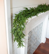 Vita Domi 72" Real Touch Norfolk Pine Garland, 6ft Christmas Garland for Mantle, Faux Cedar Garland Realistic, Garlands for Decoration Christmas, Christmas Greenery Garland, Staircase Garland Vita Domi