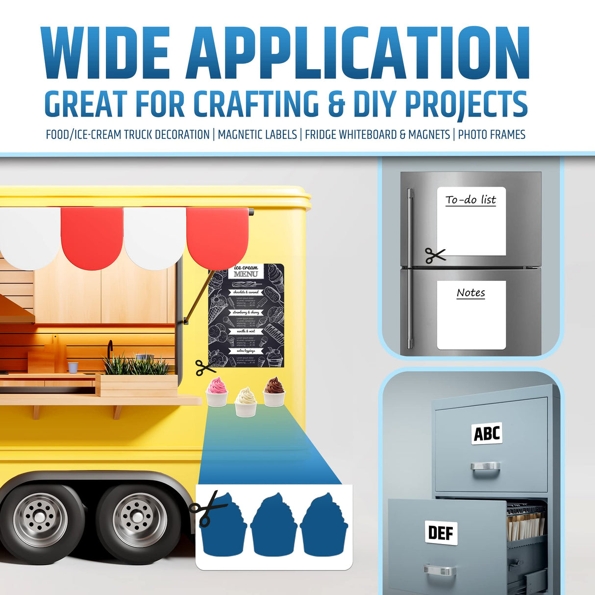 Premium Magnetic Car Signs - Will Never Fly Off Your Vehicle/Truck Door (Upgraded Magnets) - Customize The Magnetic Sheets to Advertise Your Business | Flexible & Lays Flat | 24” X 12” | 2 Pack HMmagnets