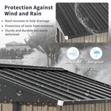 Greesum Metal Outdoor Storage Shed 6FT x 4FT, Steel Utility Tool Shed Storage House with Door & Lock, Metal Sheds Outdoor Storage for Backyard Garden Patio Lawn (6' x 4'), Brown Greesum