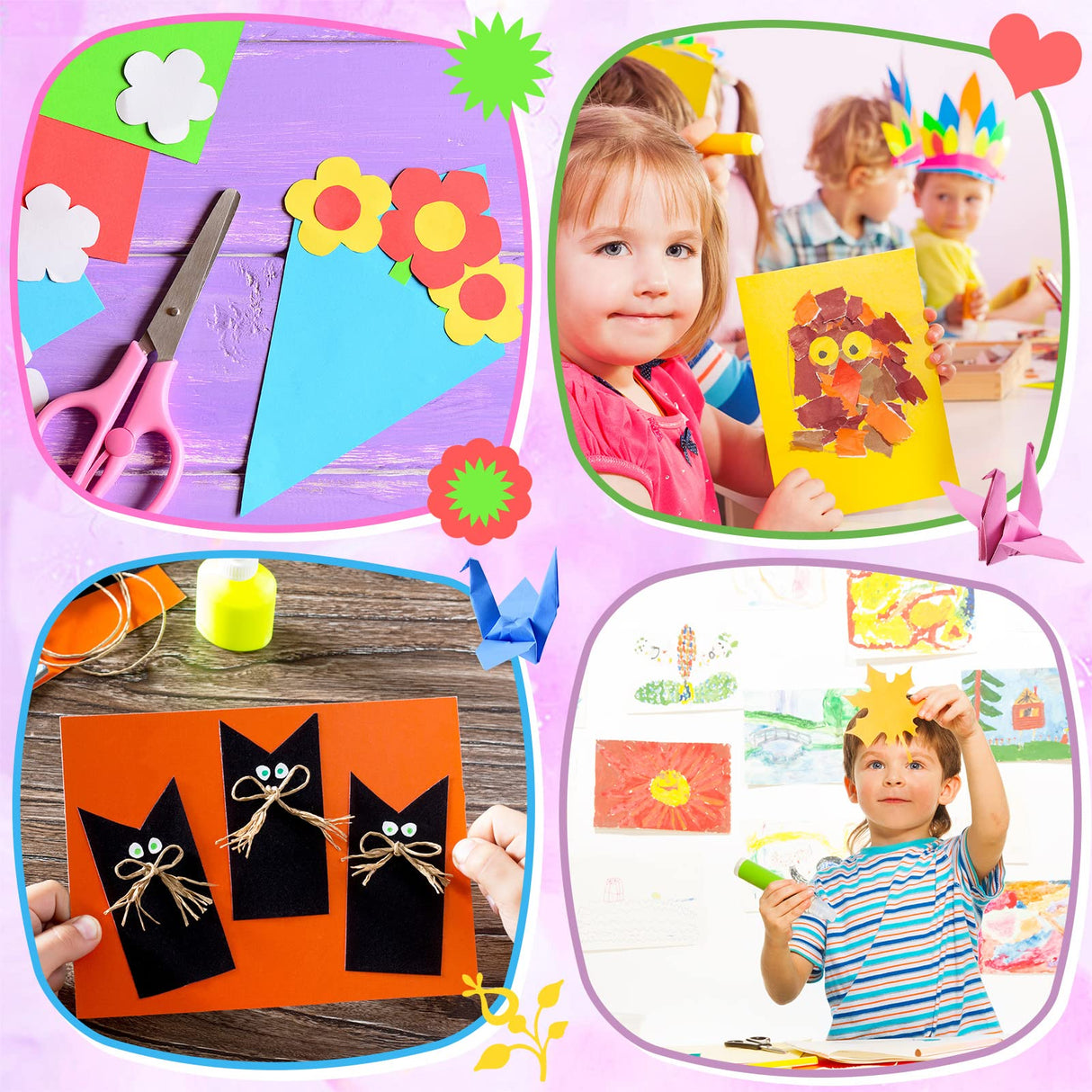 500 Sheets Construction Paper Bulk School Supplies 9 x 12 Inches Art Lightweight Classic Paper Craft for Kids Adults Holiday Drawing Henoyso