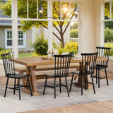 Furmax Black Dining Chairs Set of 4 Wooden Dining Chair Farmhouse Spindle Back Kitchen Chairs Windor Dining Chairs for Kitchen, Living Room, Restaurant Furmax