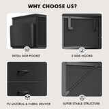 Lulive Dresser for Bedroom with 10 Drawers, Chest of Drawers with Side Pockets and Hooks, PU Storage Dresser, Organizer Unit for Living Room, Hallway, Closet (Black) Lulive