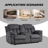 CANMOV Recliner Sofa Set, Manual Recliner Loveseat with Overstuffed Armrest for Living Room,Bedroom Furniture,Office,2 Seat Grey CANMOV