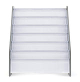 Humble Crew Kids Bookshelf 6-Tier Book Rack Organizer, Extra Large Toddler Bookcase with Fabric Storage Pockets, Front-Facing Display for Children’s Books, Grey/White, Nursery & Playroom Storage Humble Crew