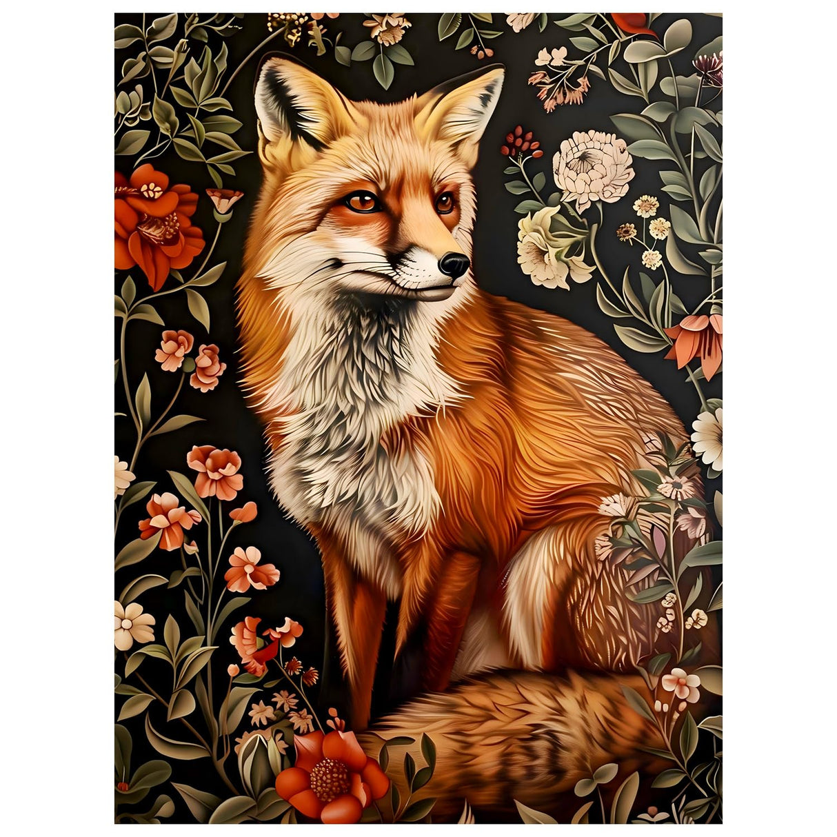 Mandun Paint by Numbers for Adult, Fox Paint by Numbers Kit for Adults Beginners, DIY Acrylic Oil Painting Kits with Brushes for Home Wall Decor 16x20Inch Mandun