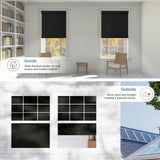 Boolegon Blackout Cordless Roller Shades, Window Blind with Thermal Insulated, UV Protection Fabric, Free-Stop System Roller Blind for Home, Office, Black, Custom Size Boolegon