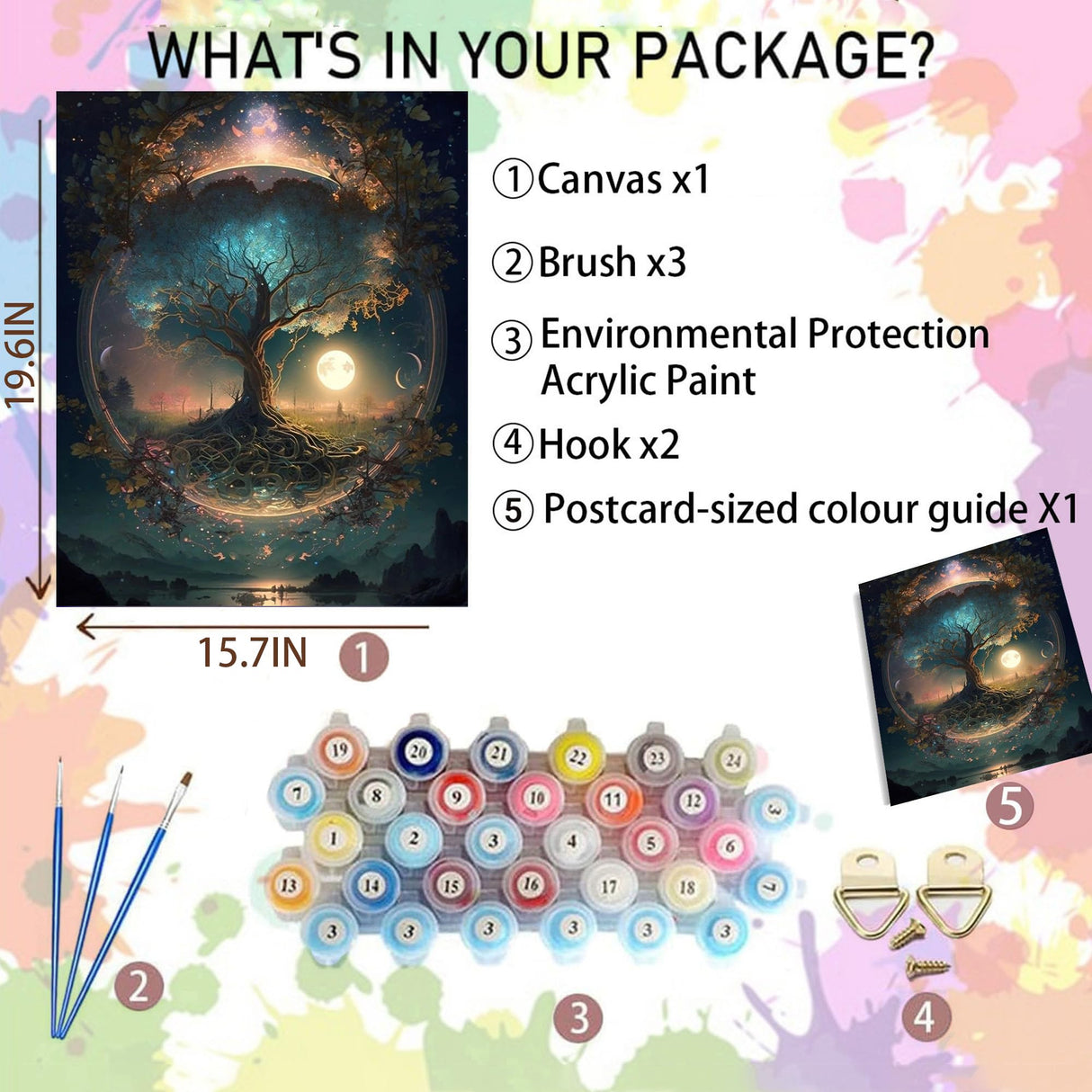 Arttoplus Tree of Life Paint by Numbers Kit for Adults-Tree of Life Adult Paint by Number Kits on Canvas,DIY Oil Painting by Number Adult for Gift Home Wall Decor(16x20inch) Arttoplus