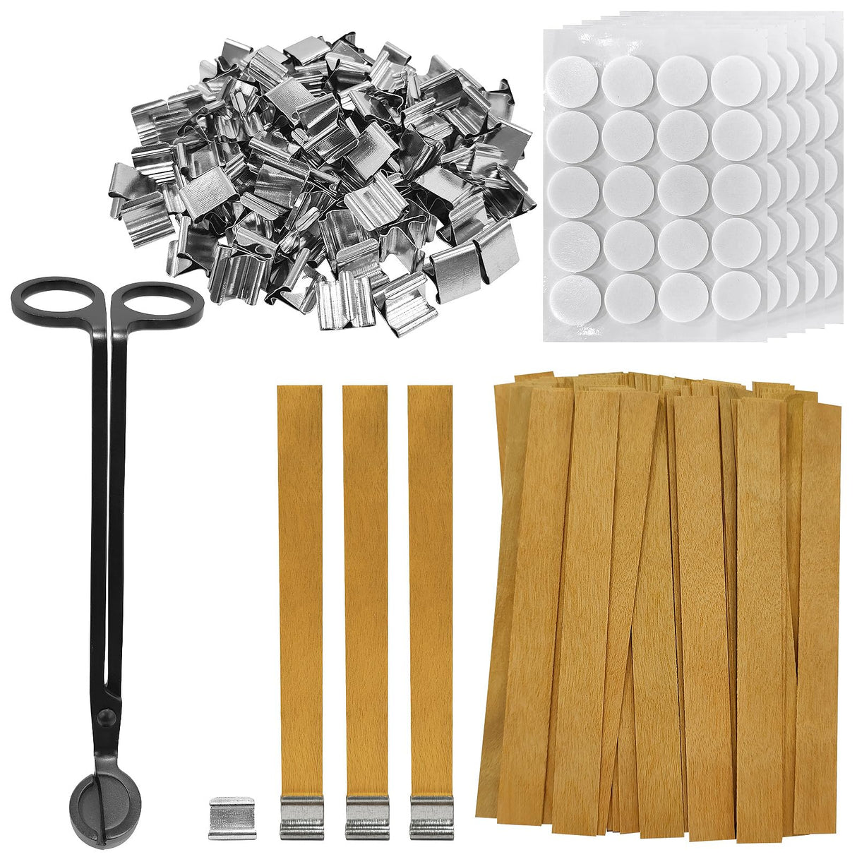 BBzealotry 301Pcs Wood Wicks for Candles Making,Wooden Candle Wicks,with Trimmer Natural Crackling Wooden Wicks for DIY Candle Making BBzealotry