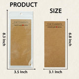 GTILE 100 Pcs Car Coaster Packaging Kit for Selling, Include 50 Sublimation Car Coasters Brown Paper and 50 White Paper Card with 100 Self-Seal Bags GTILE