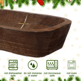 Eaasty 1 Set Prayer Wooden Dough Bowl with Card Religious Cross Christian Prayer Religious Gift for Women 10 Blessing Card Small Bowl Congregation Gift Resin Bread Container with Linen Bag (Brown) Eaasty