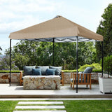 JANCANOPY 10x10 Canopy Replacement Top with Air Vent Silver Coated for Straight Leg Canopy Frame, (Beige Ripstop) JANCANOPY