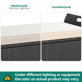 YITAHOME 90 Gallon Outdoor Wicker Storage Bench w/Cushion, Large PE Rattan Deck Storage Box w/Handles & Hydraulics for Patio Furniture, Cushions, Garden Tools, Pool & Sports Equipment, Black&Beige YITAHOME