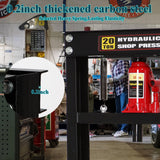Hydraulic Press Shop Press 20 Ton Garage Floor Hydraulic Shop Press with Adjustable Working Table Heigh Plates LinPhie